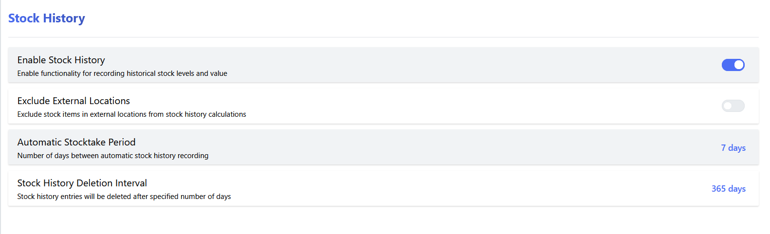 Stocktake_settings