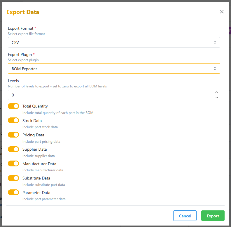 BOM_Export_Options