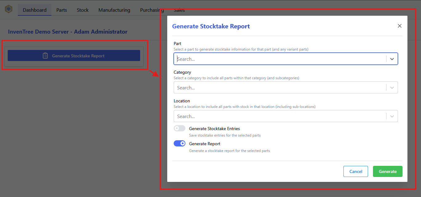 Stocktake_dashboard_widget