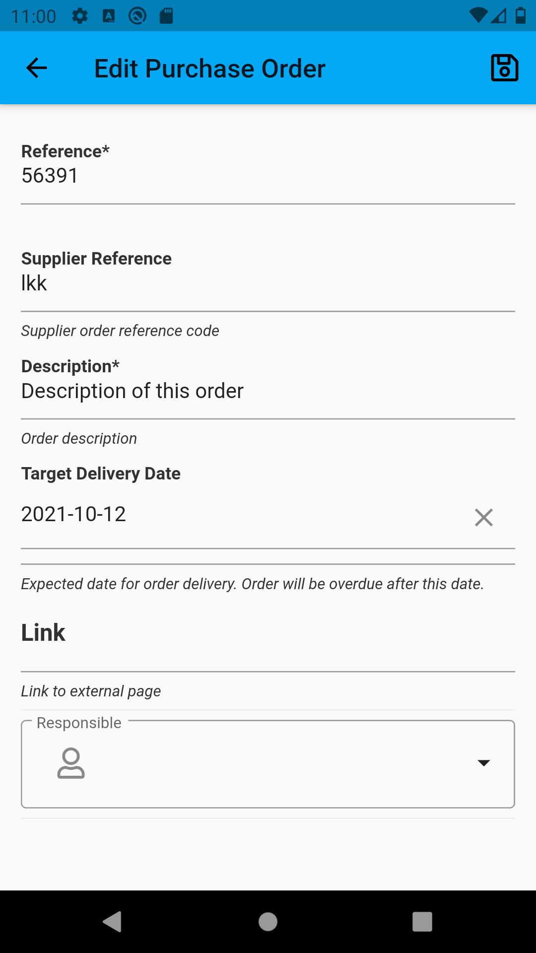 Edit purchase order